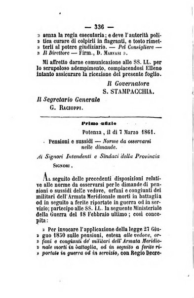 Giornale del governo della provincia di Basilicata