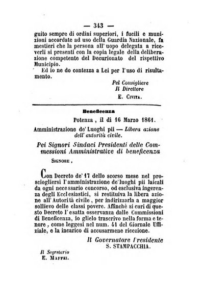 Giornale del governo della provincia di Basilicata