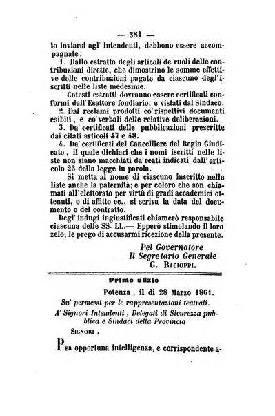 Giornale del governo della provincia di Basilicata