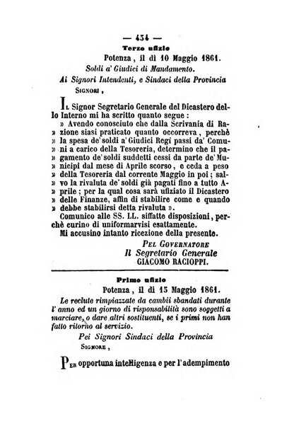 Giornale del governo della provincia di Basilicata