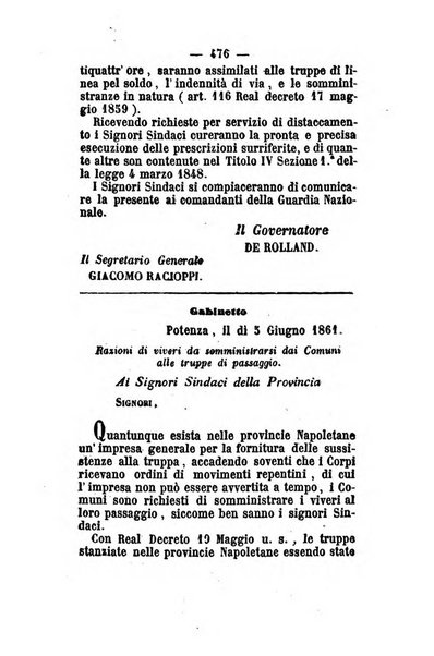 Giornale del governo della provincia di Basilicata