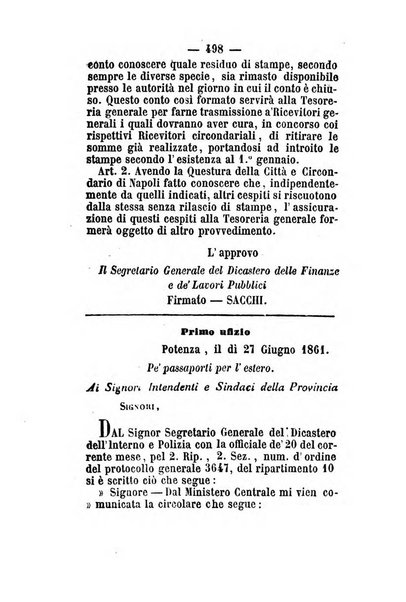 Giornale del governo della provincia di Basilicata