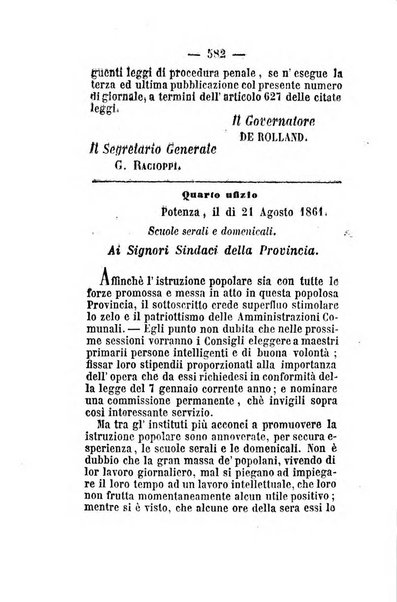 Giornale del governo della provincia di Basilicata