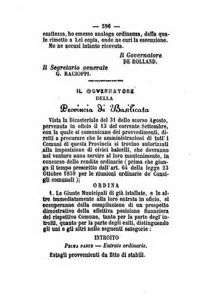 Giornale del governo della provincia di Basilicata