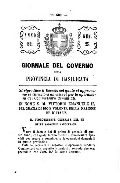 Giornale del governo della provincia di Basilicata