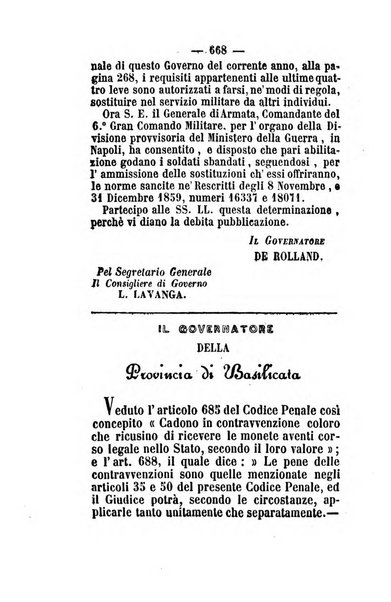 Giornale del governo della provincia di Basilicata