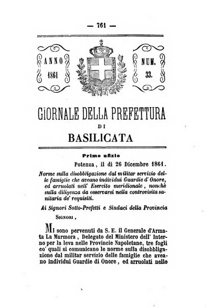 Giornale del governo della provincia di Basilicata