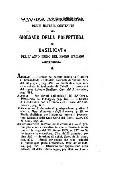 Giornale del governo della provincia di Basilicata