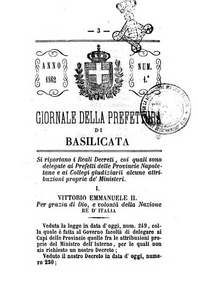 Giornale del governo della provincia di Basilicata