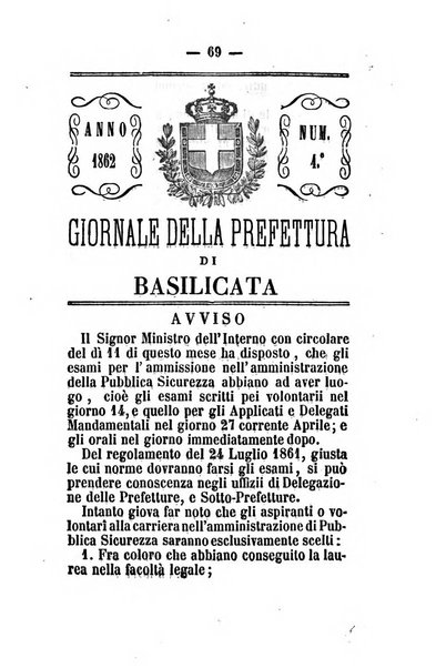 Giornale del governo della provincia di Basilicata