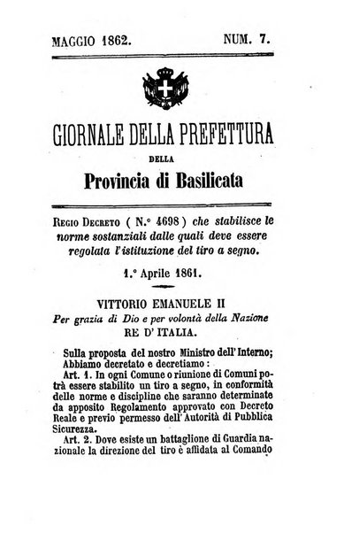 Giornale del governo della provincia di Basilicata