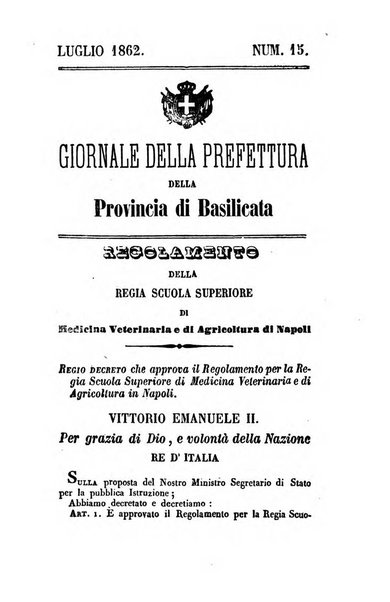 Giornale del governo della provincia di Basilicata