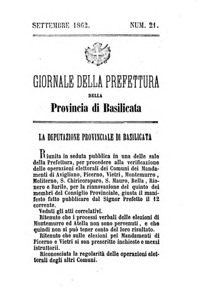 Giornale del governo della provincia di Basilicata