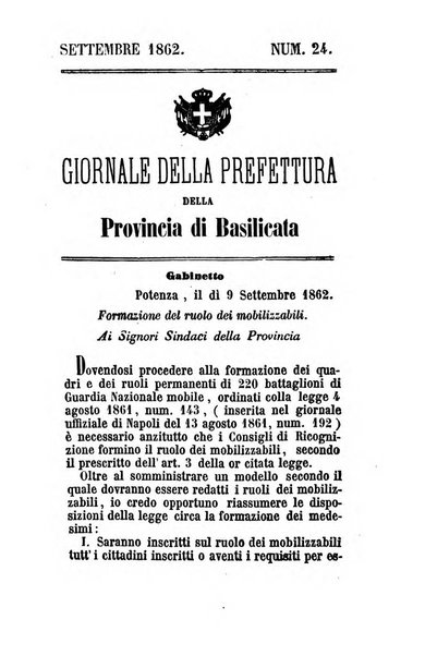 Giornale del governo della provincia di Basilicata