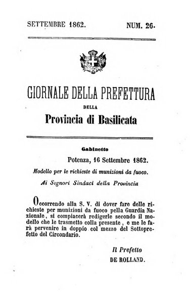 Giornale del governo della provincia di Basilicata