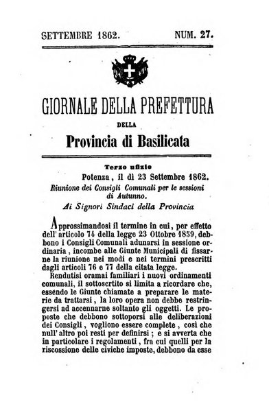 Giornale del governo della provincia di Basilicata