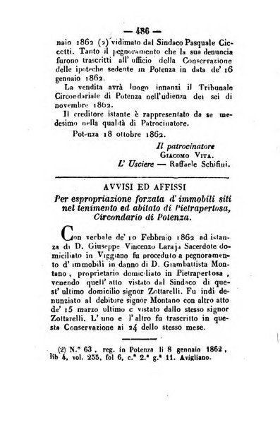 Giornale del governo della provincia di Basilicata