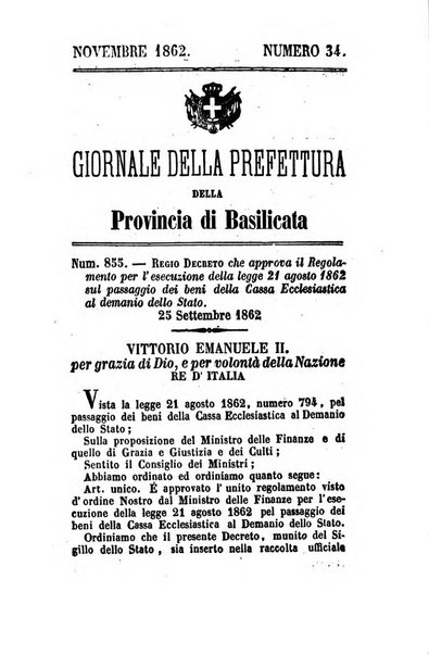 Giornale del governo della provincia di Basilicata