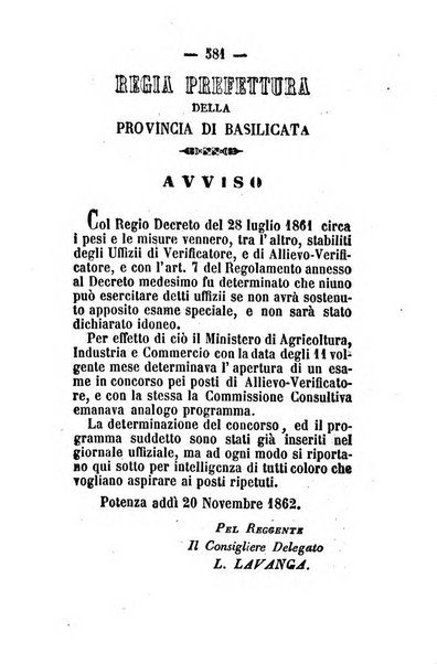 Giornale del governo della provincia di Basilicata