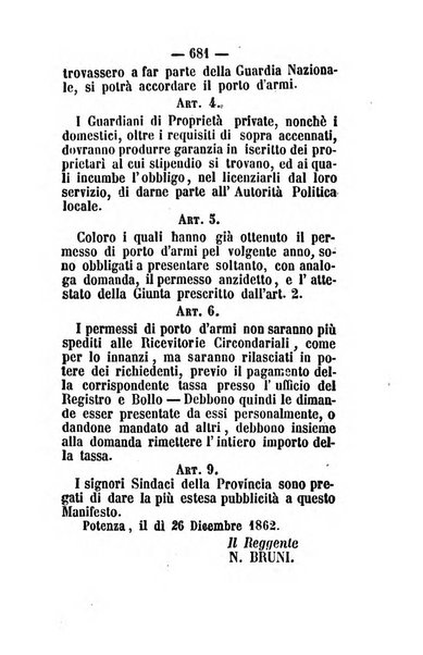 Giornale del governo della provincia di Basilicata