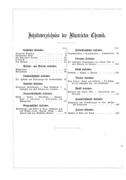 Illustrirter Kalender Jahrbuch der Treignisse, Bestretungen u. Fortsch im Volkerleben u. im. Gebiche..