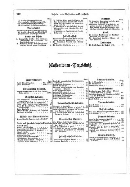 Illustrirter Kalender Jahrbuch der Treignisse, Bestretungen u. Fortsch im Volkerleben u. im. Gebiche..