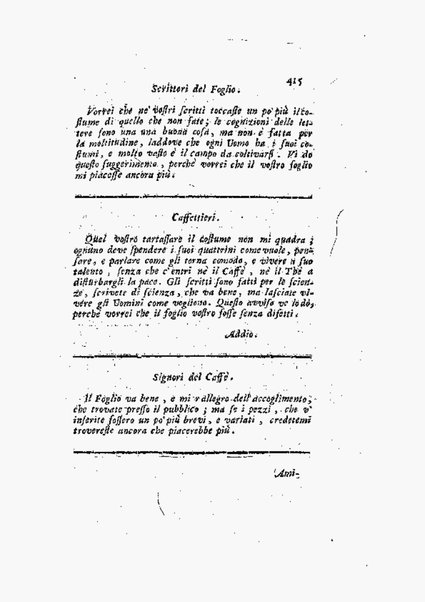 Il caffé : o sia brevi e varj discorsi già distribuiti in fogli periodici