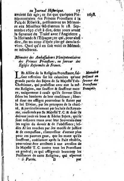 Journal historique sur les matières du tems contenant aussi quelques nouvelles de littérature et autres remarques curieuses