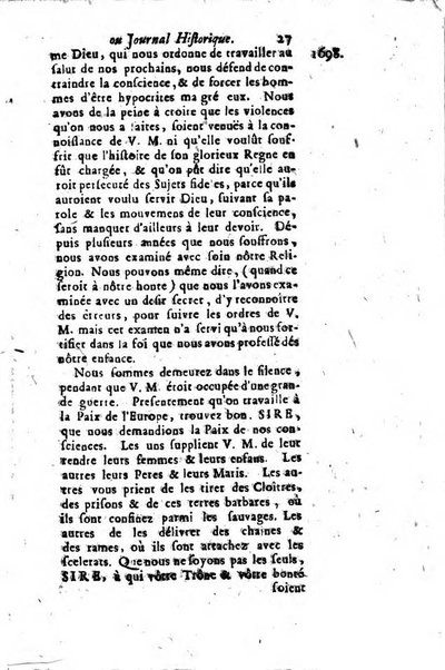 Journal historique sur les matières du tems contenant aussi quelques nouvelles de littérature et autres remarques curieuses