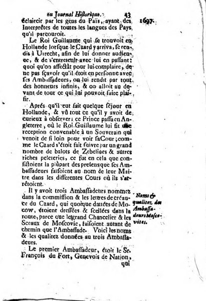 Journal historique sur les matières du tems contenant aussi quelques nouvelles de littérature et autres remarques curieuses