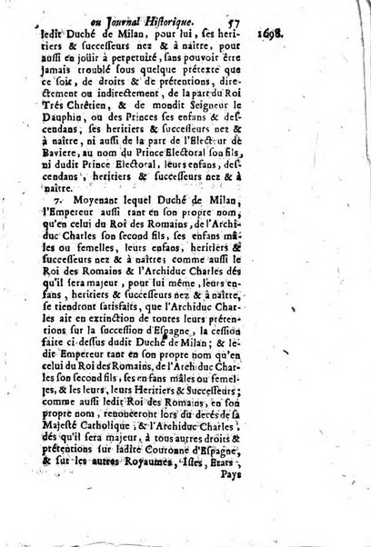 Journal historique sur les matières du tems contenant aussi quelques nouvelles de littérature et autres remarques curieuses