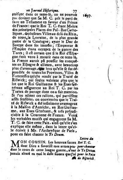 Journal historique sur les matières du tems contenant aussi quelques nouvelles de littérature et autres remarques curieuses