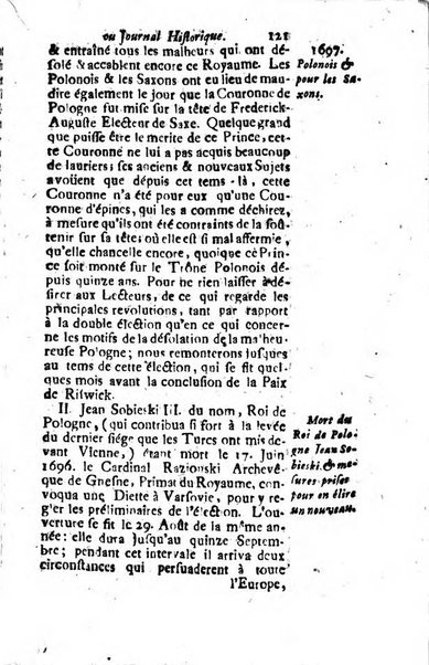 Journal historique sur les matières du tems contenant aussi quelques nouvelles de littérature et autres remarques curieuses