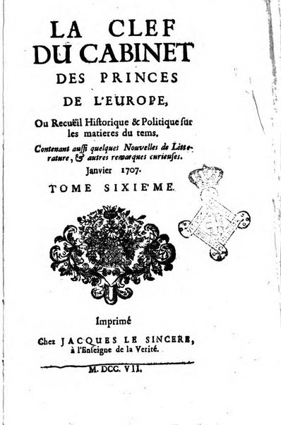 Journal historique sur les matières du tems contenant aussi quelques nouvelles de littérature et autres remarques curieuses