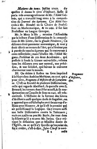 Journal historique sur les matières du tems contenant aussi quelques nouvelles de littérature et autres remarques curieuses