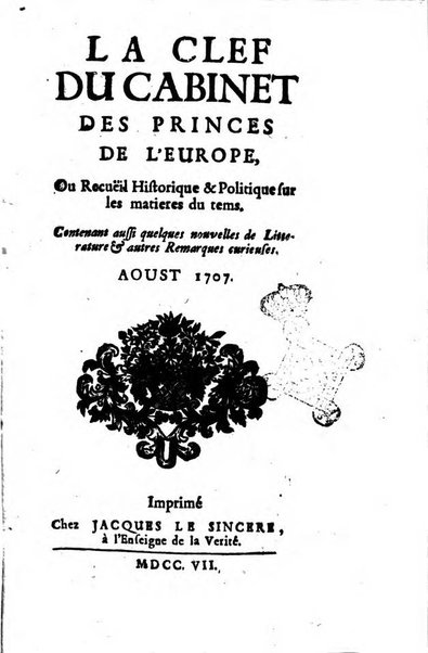 Journal historique sur les matières du tems contenant aussi quelques nouvelles de littérature et autres remarques curieuses