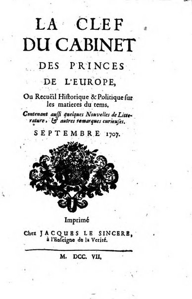 Journal historique sur les matières du tems contenant aussi quelques nouvelles de littérature et autres remarques curieuses