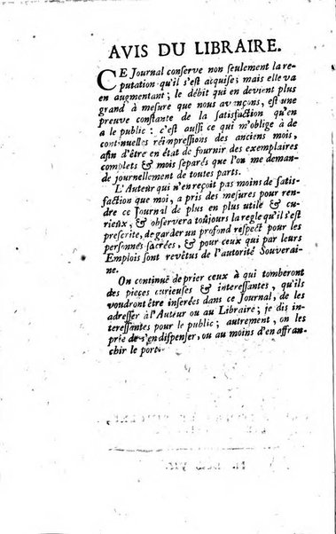 Journal historique sur les matières du tems contenant aussi quelques nouvelles de littérature et autres remarques curieuses