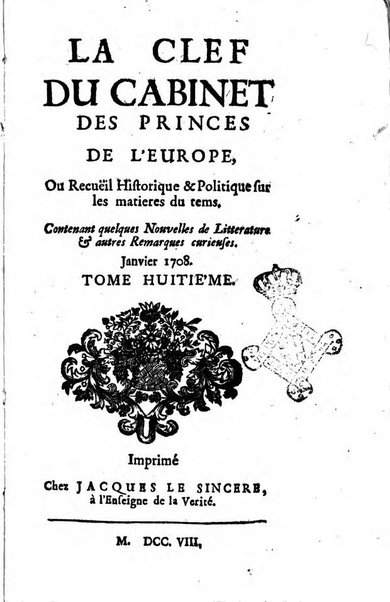 Journal historique sur les matières du tems contenant aussi quelques nouvelles de littérature et autres remarques curieuses