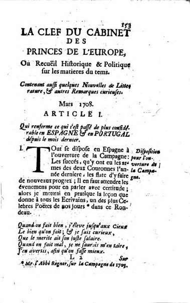 Journal historique sur les matières du tems contenant aussi quelques nouvelles de littérature et autres remarques curieuses