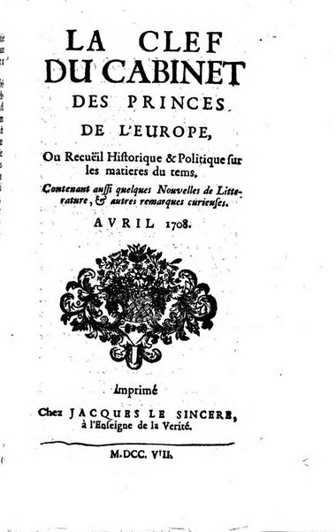 Journal historique sur les matières du tems contenant aussi quelques nouvelles de littérature et autres remarques curieuses