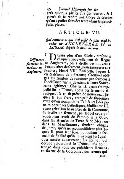 Journal historique sur les matières du tems contenant aussi quelques nouvelles de littérature et autres remarques curieuses