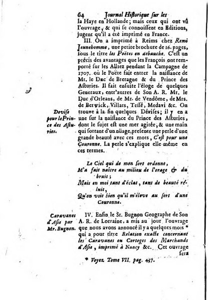 Journal historique sur les matières du tems contenant aussi quelques nouvelles de littérature et autres remarques curieuses