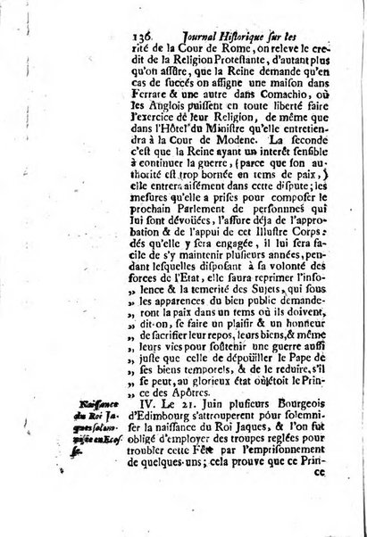 Journal historique sur les matières du tems contenant aussi quelques nouvelles de littérature et autres remarques curieuses