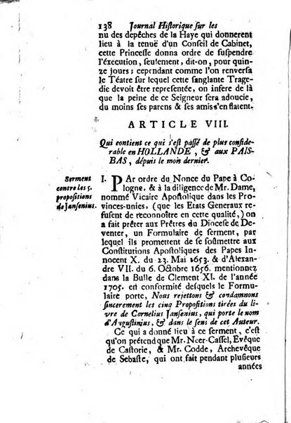 Journal historique sur les matières du tems contenant aussi quelques nouvelles de littérature et autres remarques curieuses