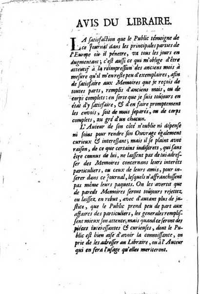 Journal historique sur les matières du tems contenant aussi quelques nouvelles de littérature et autres remarques curieuses