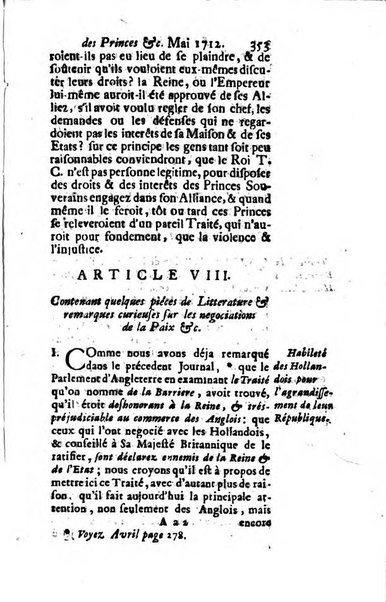 Journal historique sur les matières du tems contenant aussi quelques nouvelles de littérature et autres remarques curieuses