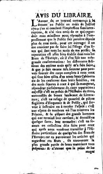 Journal historique sur les matières du tems contenant aussi quelques nouvelles de littérature et autres remarques curieuses