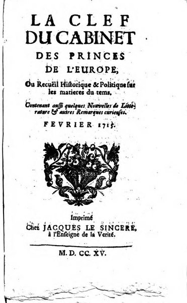 Journal historique sur les matières du tems contenant aussi quelques nouvelles de littérature et autres remarques curieuses