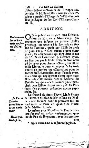 Journal historique sur les matières du tems contenant aussi quelques nouvelles de littérature et autres remarques curieuses